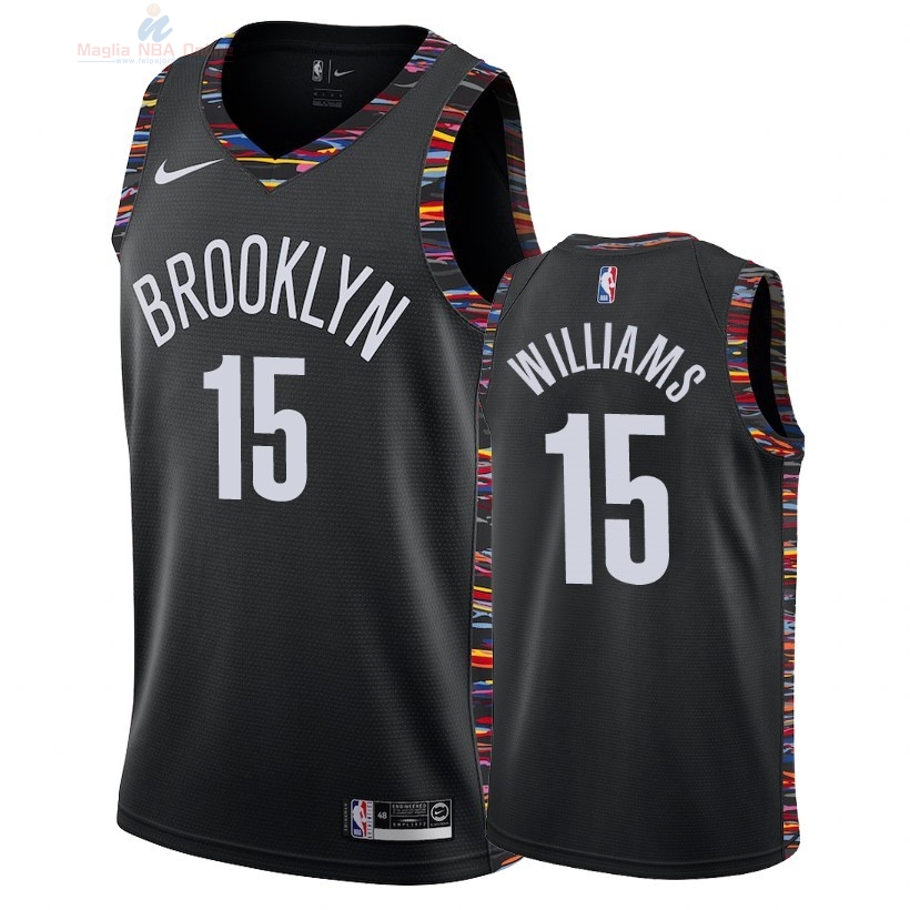 Acquista Maglia NBA Nike Brooklyn Nets #15 Alan Williams Nike Nero Città 2018-19