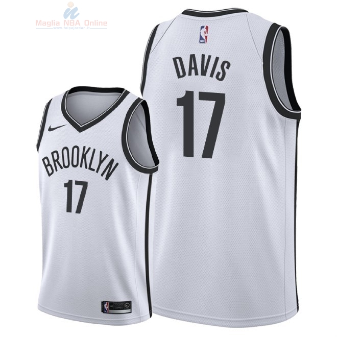 Acquista Maglia NBA Nike Brooklyn Nets #17 Ed Davis Bianco Association 2018