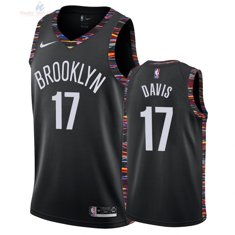 Acquista Maglia NBA Nike Brooklyn Nets #17 Ed Davis Nike Nero Città 2018-19