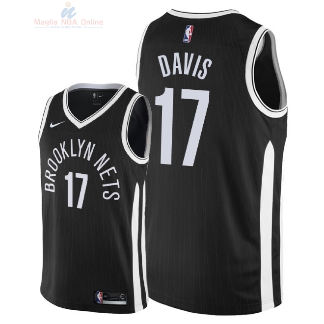 Acquista Maglia NBA Nike Brooklyn Nets #17 Ed Davis Nike Nero Città 2018