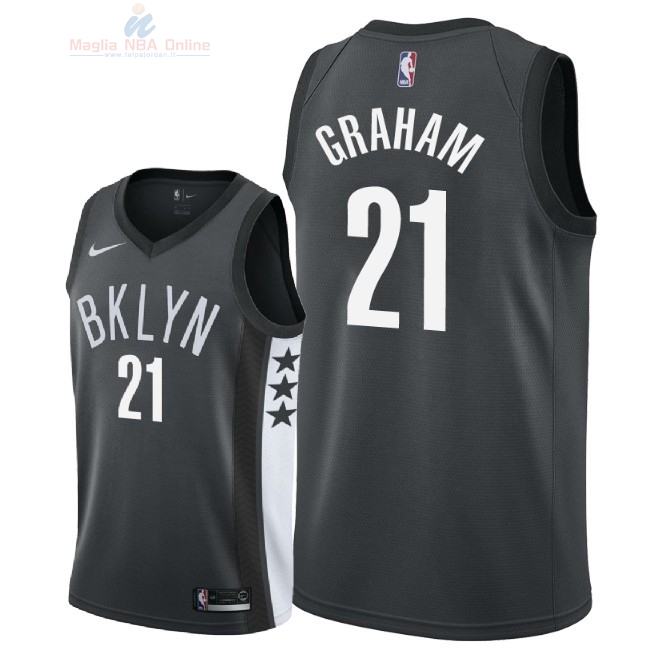 Acquista Maglia NBA Nike Brooklyn Nets #21 Treveon Graham Nero Statement 2018