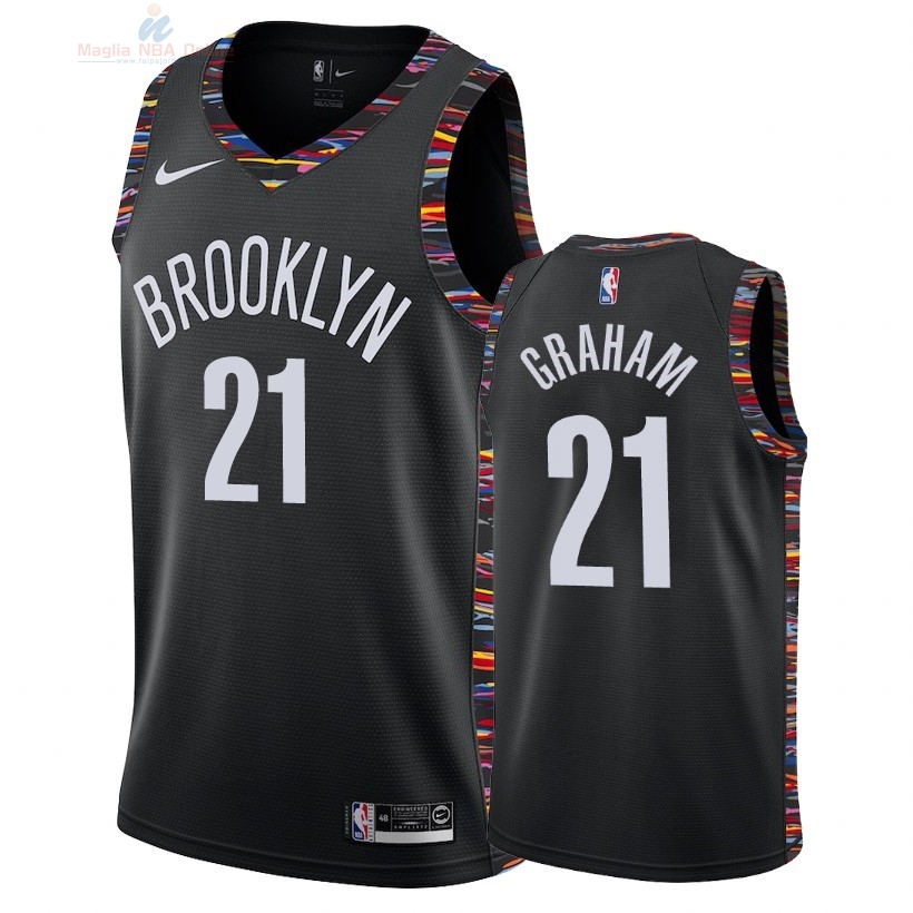 Acquista Maglia NBA Nike Brooklyn Nets #21 Treveon Graham Nike Nero Città 2018-19