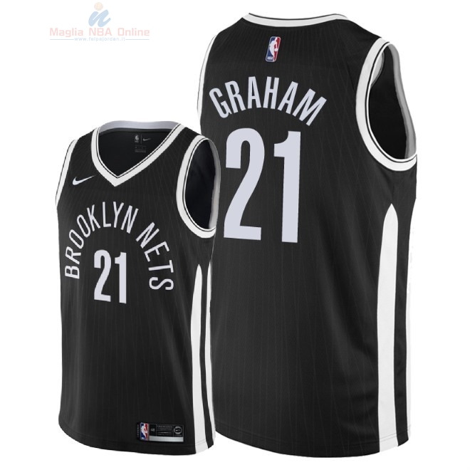Acquista Maglia NBA Nike Brooklyn Nets #21 Treveon Graham Nike Nero Città 2018