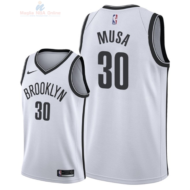 Acquista Maglia NBA Nike Brooklyn Nets #30 Dzanan Musa Bianco Association 2018