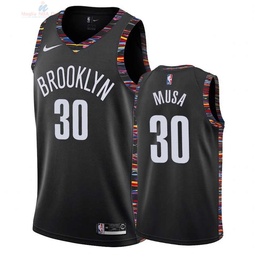 Acquista Maglia NBA Nike Brooklyn Nets #30 Dzanan Musa Nike Nero Città 2018-19