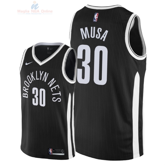 Acquista Maglia NBA Nike Brooklyn Nets #30 Dzanan Musa Nike Nero Città 2018