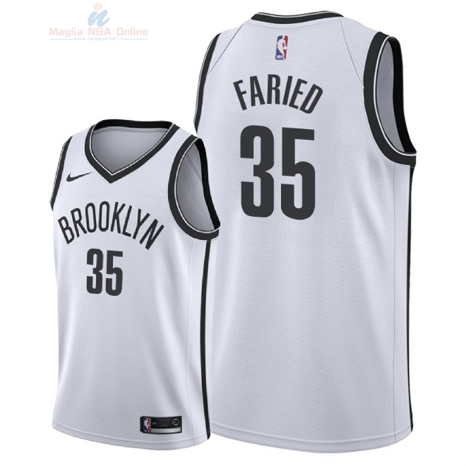 Acquista Maglia NBA Nike Brooklyn Nets #35 Kenneth Faried Bianco Association 2018