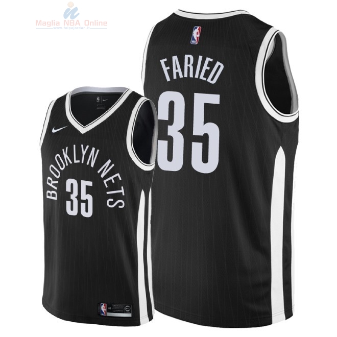 Acquista Maglia NBA Nike Brooklyn Nets #35 Kenneth Faried Nike Nero Città 2018