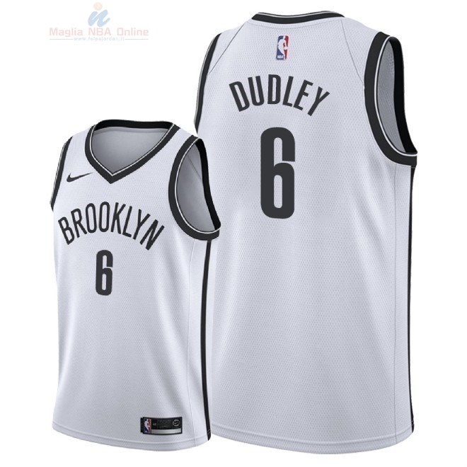 Acquista Maglia NBA Nike Brooklyn Nets #6 Jared Dudley Bianco Association 2018