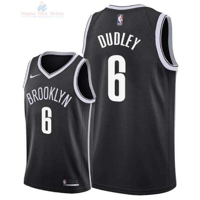 Acquista Maglia NBA Nike Brooklyn Nets #6 Jared Dudley Nero Icon 2018