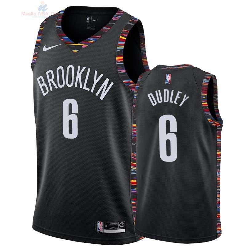 Acquista Maglia NBA Nike Brooklyn Nets #6 Jared Dudley Nike Nero Città 2018-19