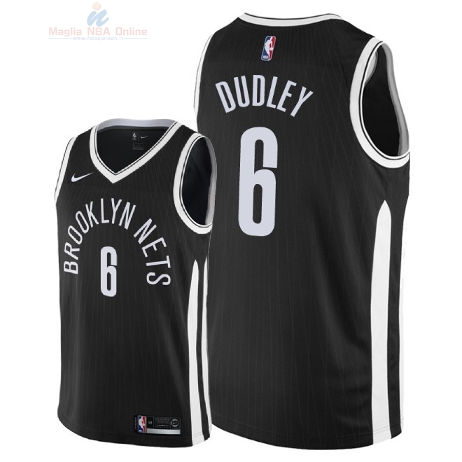 Acquista Maglia NBA Nike Brooklyn Nets #6 Jared Dudley Nike Nero Città 2018