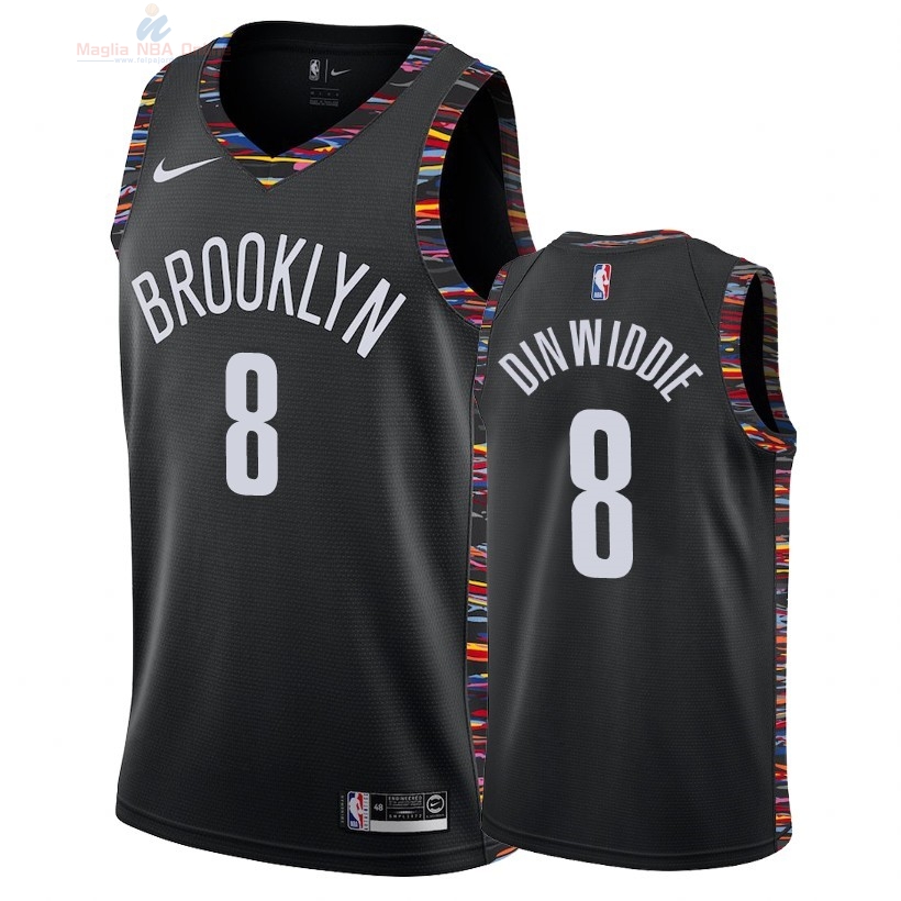 Acquista Maglia NBA Nike Brooklyn Nets #8 Spencer Dinwiddie Nike Nero Città 2018-19