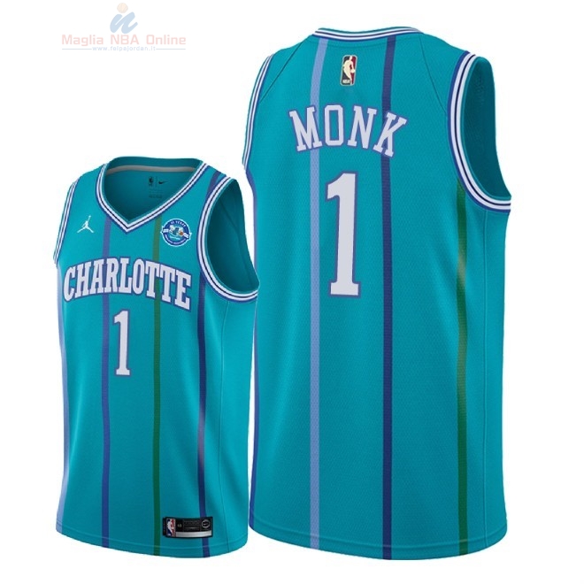 Acquista Maglia NBA Nike Charlotte Hornets #1 Malik Monk Retro Verde 30 Anniversaire 2018-19