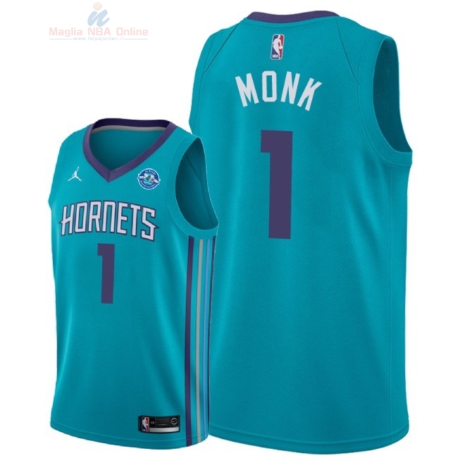 Acquista Maglia NBA Nike Charlotte Hornets #1 Malik Monk Verde Icon 30 Anniversaire 2018