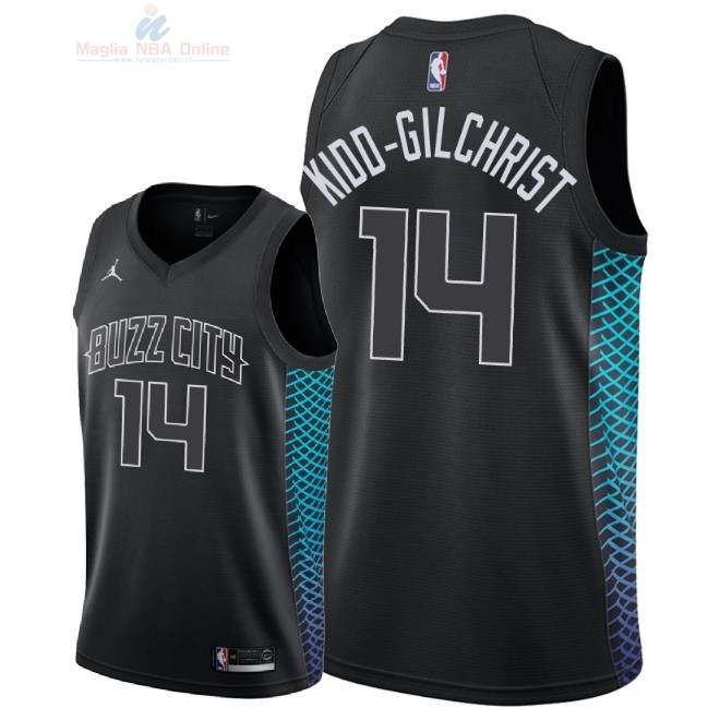 Acquista Maglia NBA Nike Charlotte Hornets #14 Michael Kidd Gilchrist Nike Nero Città 2018