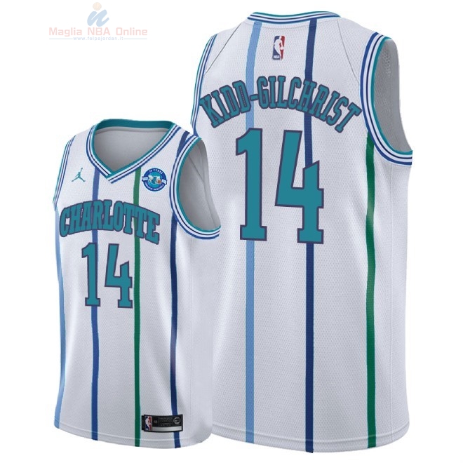 Acquista Maglia NBA Nike Charlotte Hornets #14 Michael Kidd Gilchrist Retro Bianco 30 Anniversaire 2018-19