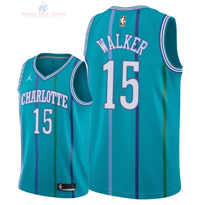 Acquista Maglia NBA Nike Charlotte Hornets #15 Kemba Walker Retro Verde 2018