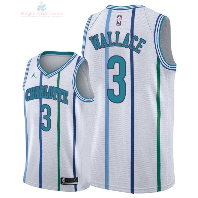 Acquista Maglia NBA Nike Charlotte Hornets #3 Gerald Wallace Retro Bianco 2018