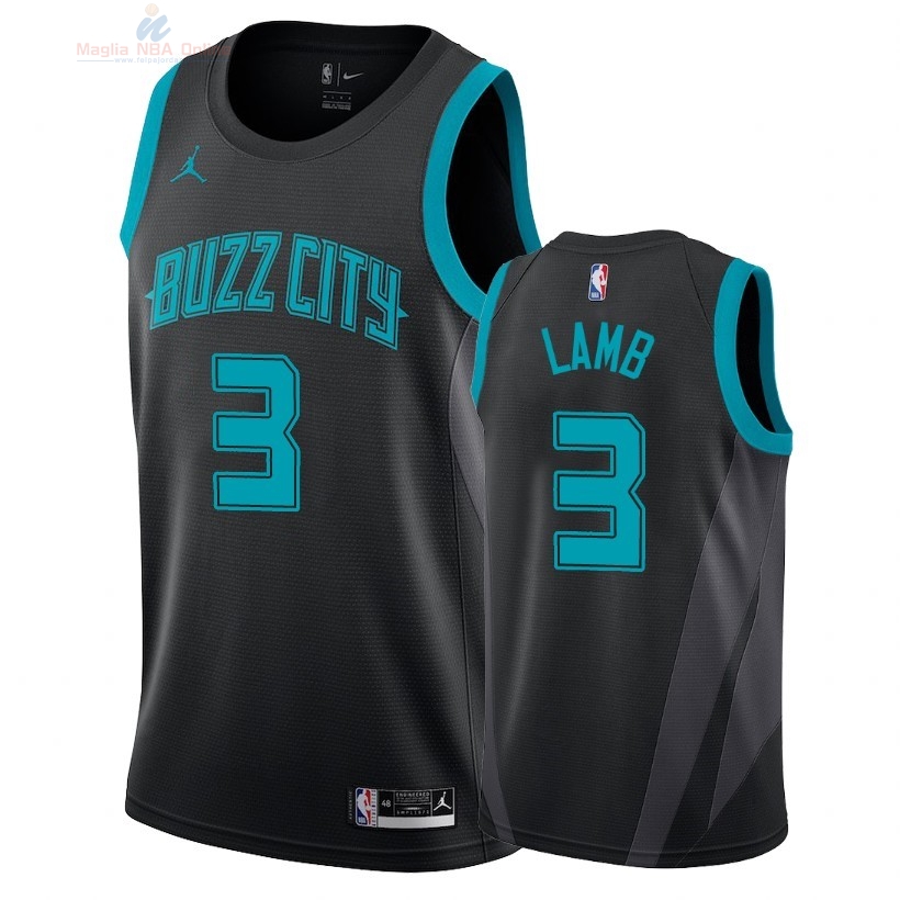 Acquista Maglia NBA Nike Charlotte Hornets #3 Jeremy Lamb Nike Nero Città 2018-19