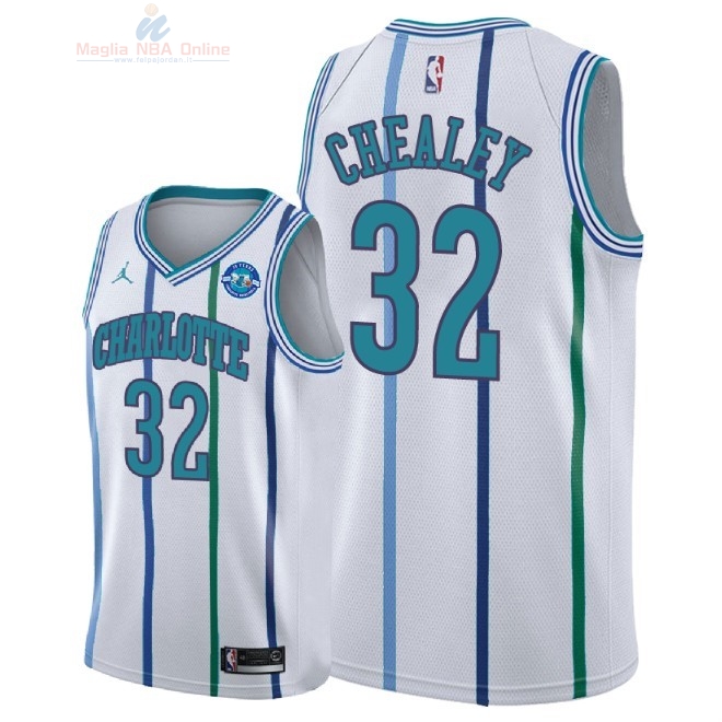 Acquista Maglia NBA Nike Charlotte Hornets #32 Joe Chealey Retro Bianco 30 Anniversaire 2018-19