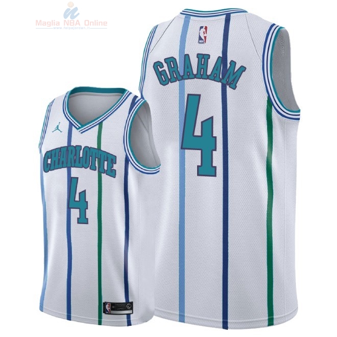 Acquista Maglia NBA Nike Charlotte Hornets #4 Devonte Graham Retro Bianco 2018