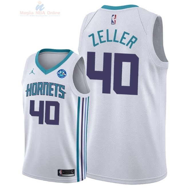 Acquista Maglia NBA Nike Charlotte Hornets #40 Cody Zeller Bianco 2018-19