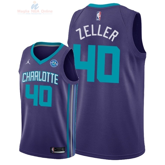 Acquista Maglia NBA Nike Charlotte Hornets #40 Cody Zeller Porpora Statement 30 Anniversaire 2018-19
