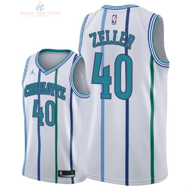 Acquista Maglia NBA Nike Charlotte Hornets #40 Cody Zeller Retro Bianco 2018-19