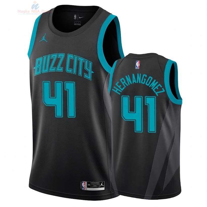 Acquista Maglia NBA Nike Charlotte Hornets #41 Willy Hernangomez Nike Nero Città 2018-19