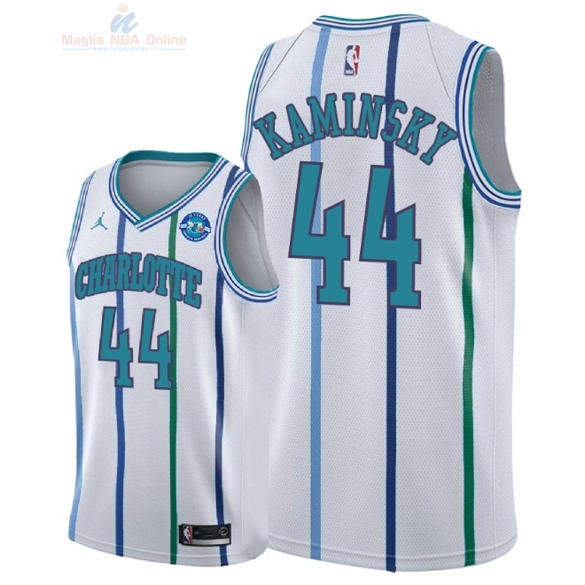 Acquista Maglia NBA Nike Charlotte Hornets #44 Frank Kaminsky Retro Bianco 30 Anniversaire 2018-19