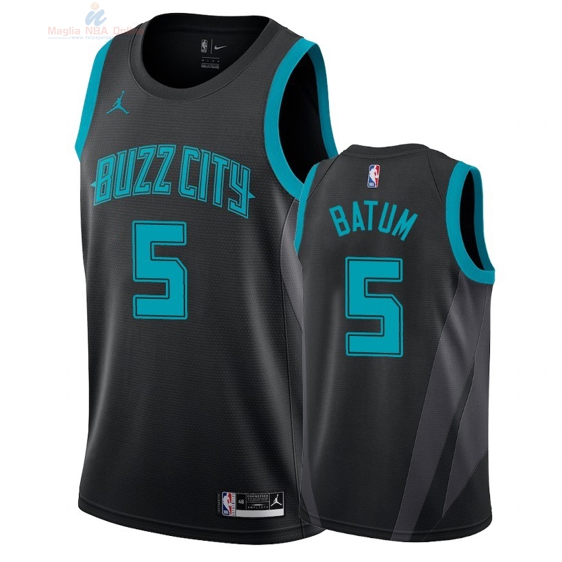 Acquista Maglia NBA Nike Charlotte Hornets #5 Nicolas Batum Nike Nero Città 2018-19