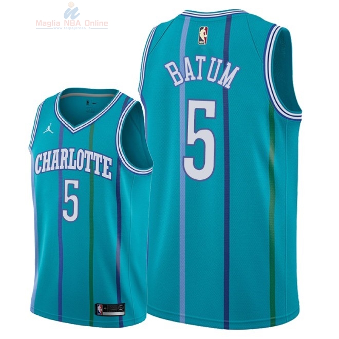 Acquista Maglia NBA Nike Charlotte Hornets #5 Nicolas Batum Retro Verde 2018