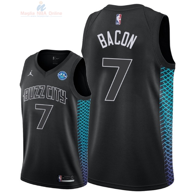 Acquista Maglia NBA Nike Charlotte Hornets #7 Dwayne Bacon Nero Città 2018-19