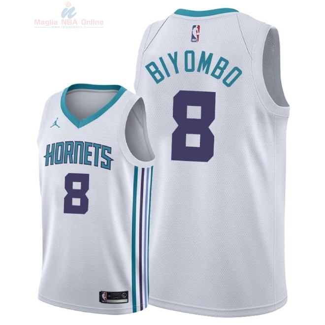 Acquista Maglia NBA Nike Charlotte Hornets #8 Bismack Biyombo Bianco Association 2018-19