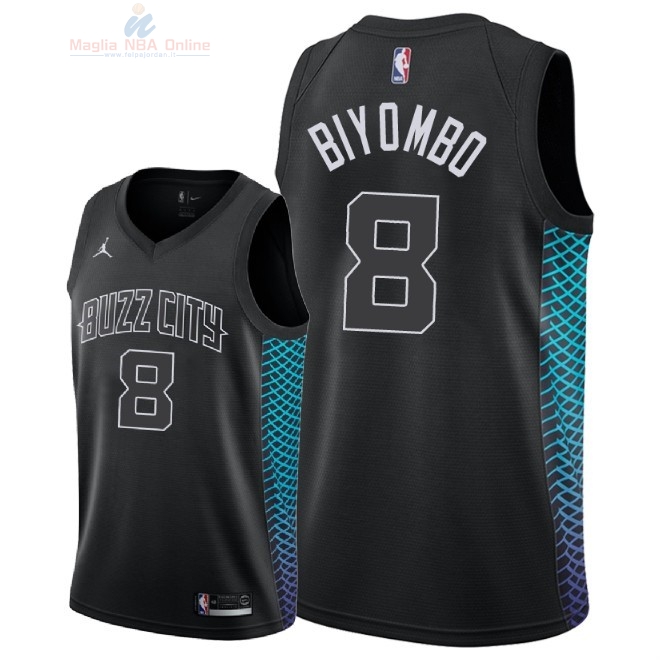 Acquista Maglia NBA Nike Charlotte Hornets #8 Bismack Biyombo Nike Nero Città 2018-19