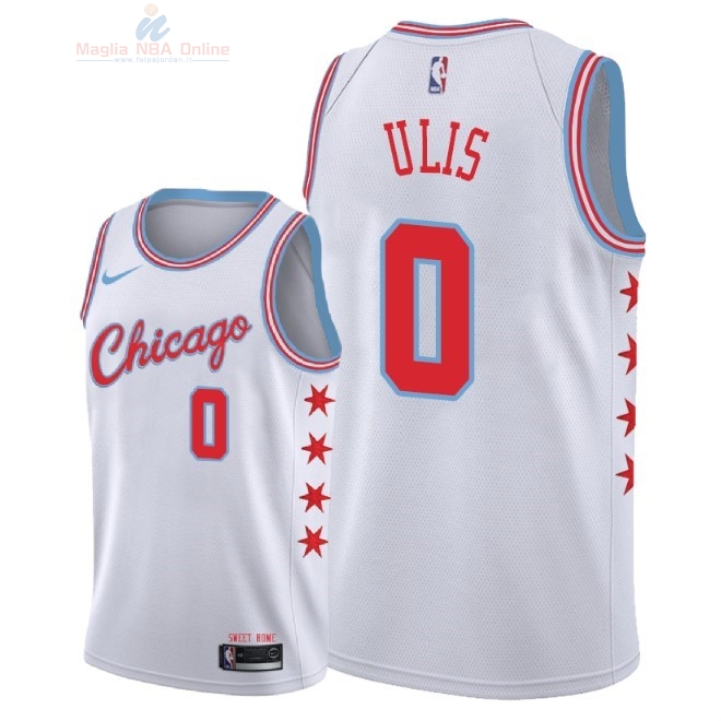 Acquista Maglia NBA Nike Chicago Bulls #0 Tyler Ulis Nike Bianco Città 2018