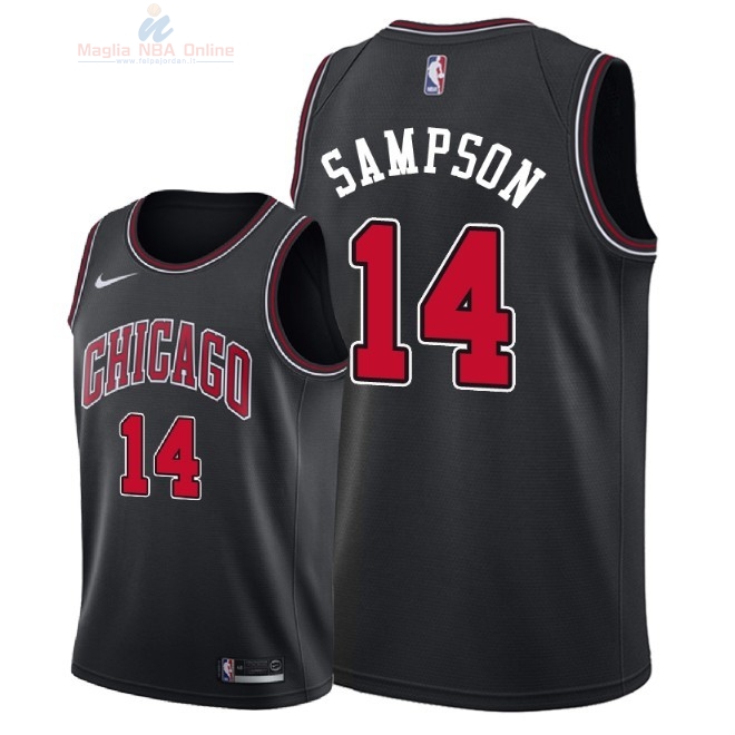 Acquista Maglia NBA Nike Chicago Bulls #14 JaKarr Sampson Nero Statement 2018
