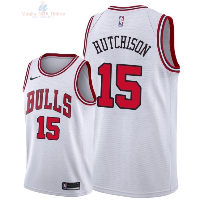Acquista Maglia NBA Nike Chicago Bulls #15 Chandler Hutchison Bianco Association 2018