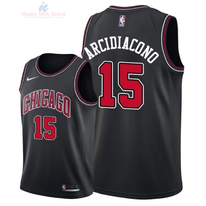 Acquista Maglia NBA Nike Chicago Bulls #15 Ryan Arcidiacono Nero Statement 2018