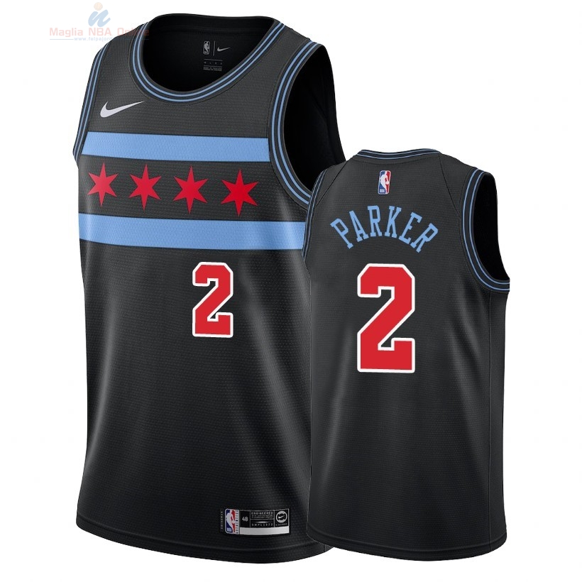 Acquista Maglia NBA Nike Chicago Bulls #2 Jabari Parker Nike Nero Città 2018-19