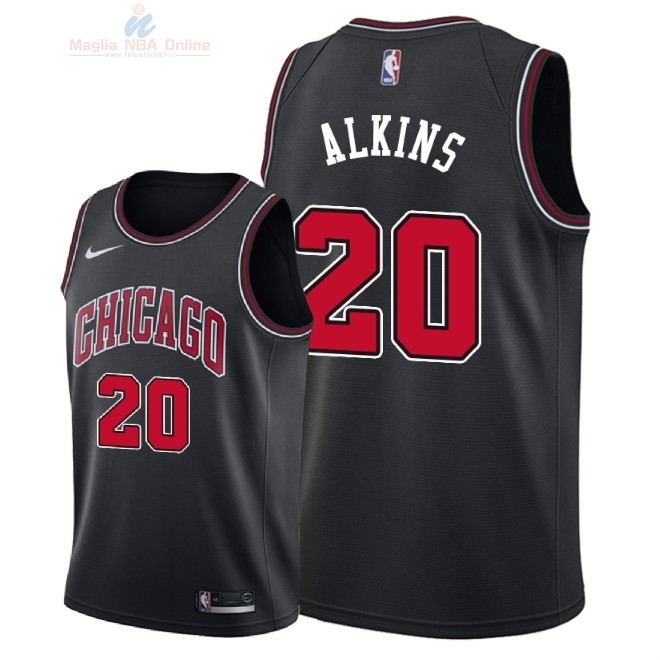 Acquista Maglia NBA Nike Chicago Bulls #20 Rawle Alkins Nero Statement 2018