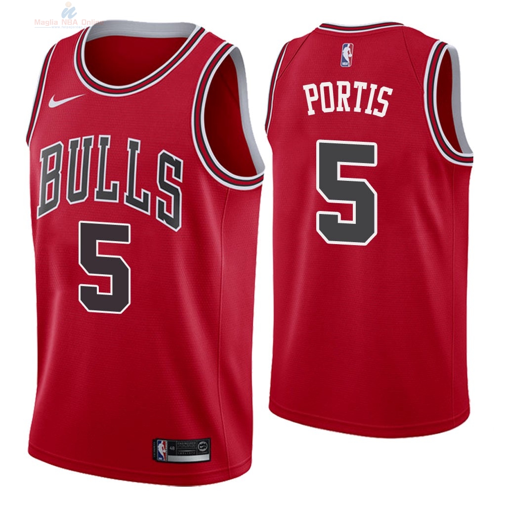 Acquista Maglia NBA Nike Chicago Bulls #5 Bobby Portis Rosso Icon 2018
