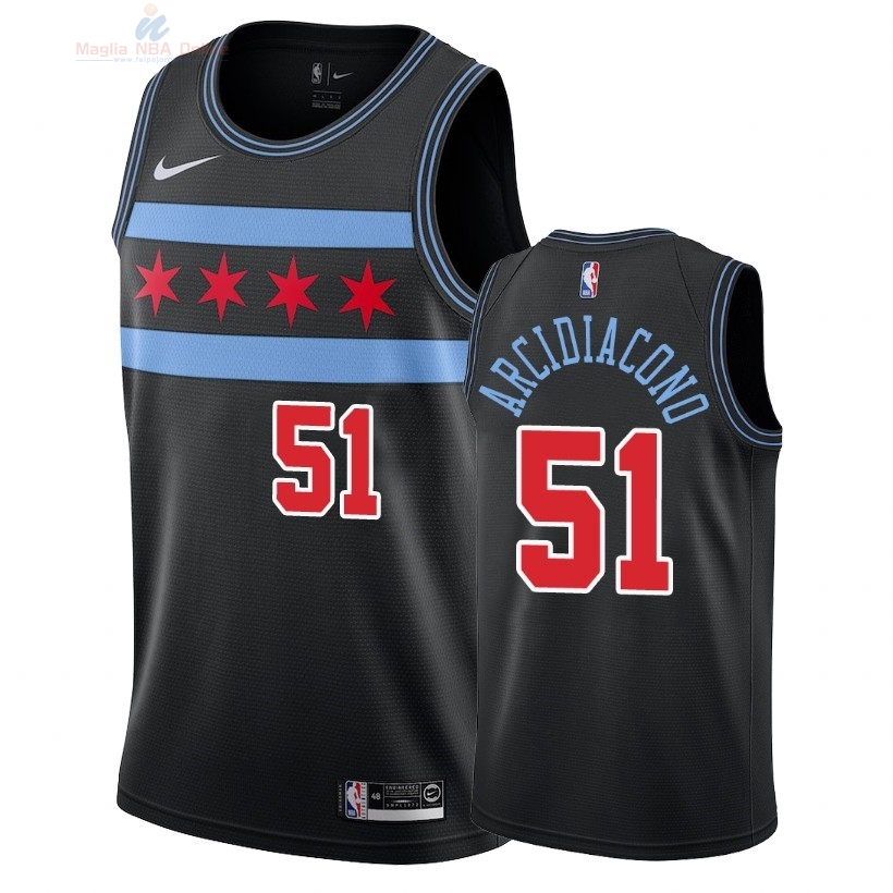 Acquista Maglia NBA Nike Chicago Bulls #51 Ryan Arcidiacono Nike Nero Città 2018-19