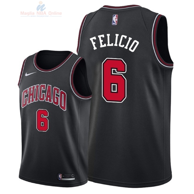 Acquista Maglia NBA Nike Chicago Bulls #6 Cristiano Felicio Nero Statement 2018