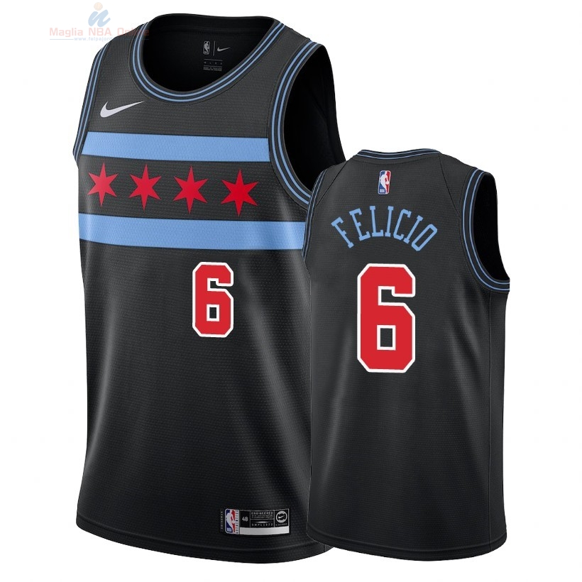 Acquista Maglia NBA Nike Chicago Bulls #6 Cristiano Felicio Nike Nero Città 2018-19