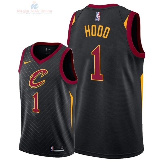 Acquista Maglia NBA Nike Cleveland Cavaliers #1 Rodney Hood Nero Statement 2018