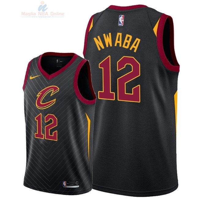 Acquista Maglia NBA Nike Cleveland Cavaliers #12 David Nwaba Nero Statement 2018