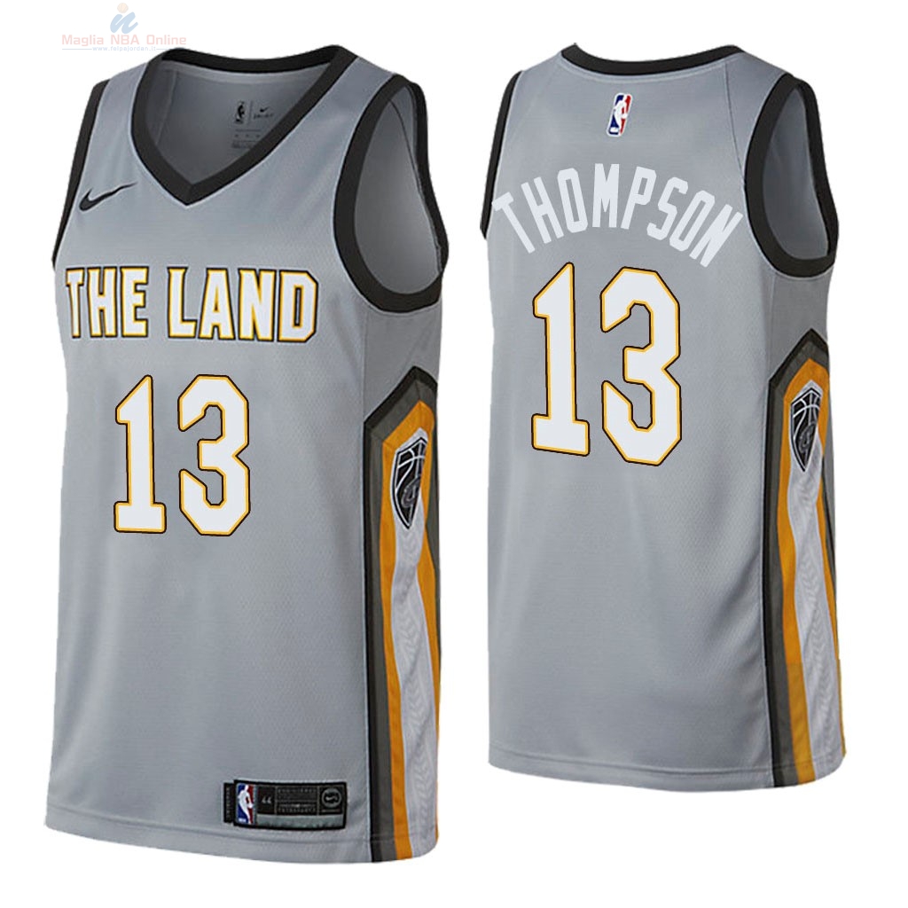 Acquista Maglia NBA Nike Cleveland Cavaliers #13 Tristan Thompson Nike Grigio Città 2018