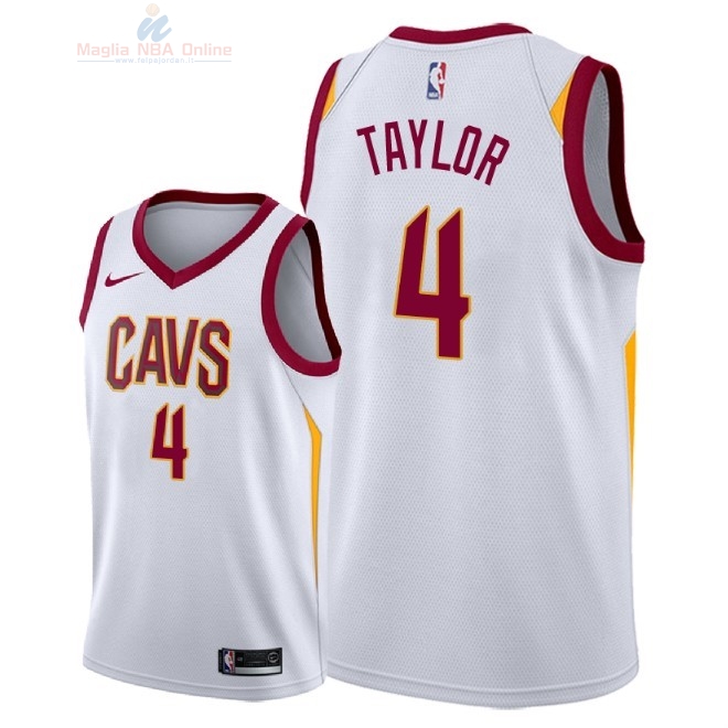 Acquista Maglia NBA Nike Cleveland Cavaliers #4 Isaiah Taylor Bianco Association 2018